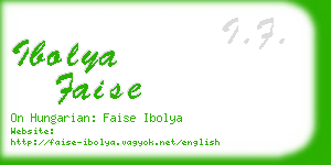 ibolya faise business card